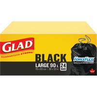 90L Garbage Bags, Regular, 30" W x 33" L, Black, Draw String JP295 | CTEC Supply