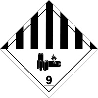 Étiquettes de manutention de matières dangereuses du département des Transports, 4" lo x 4" la, Noir sur blanc SGQ530 | CTEC Supply