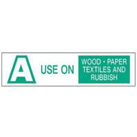 "A Use on Wood Paper Textiles and Rubbish" Labels, 6" L x 1-1/2" W, Green on White SY238 | CTEC Supply