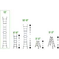 Telescoping Multi-Position Ladder, 2.916' - 9.75', Aluminum, 300 lbs., CSA Grade 1A VD689 | CTEC Supply