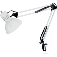Swing Arm Clamp-On Desk Lamps, 100 W, Incandescent, C-Clamp, 36" Neck, White XA983 | CTEC Supply