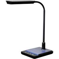 Goose Neck Desk Lamp with USB Charger, 8 W, LED, 15" Neck, Black XI752 | CTEC Supply