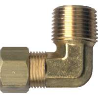 90° Pipe Elbow Fitting, Tube x Male Pipe, Brass, 1/4" x 1/2" NIW399 | CTEC Supply